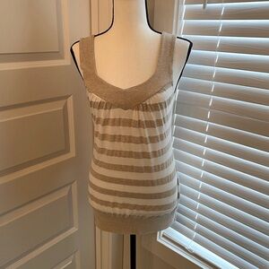 Candie’s || Tan/white striped sleeveless top